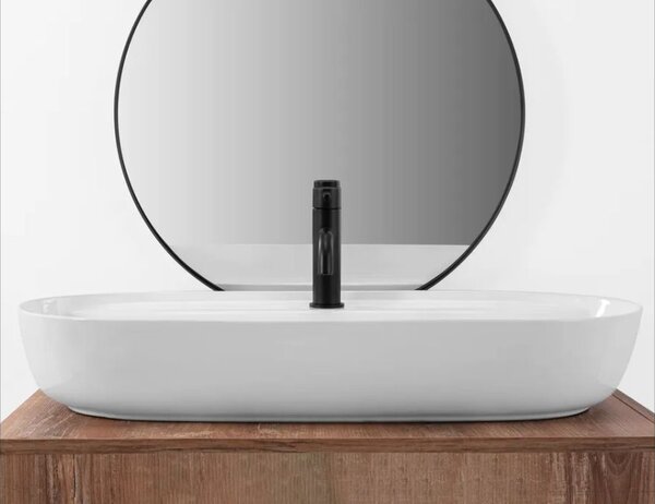 Rea Aura umyvadlo 81x41 cm oválné na pult bílá REA-U2541