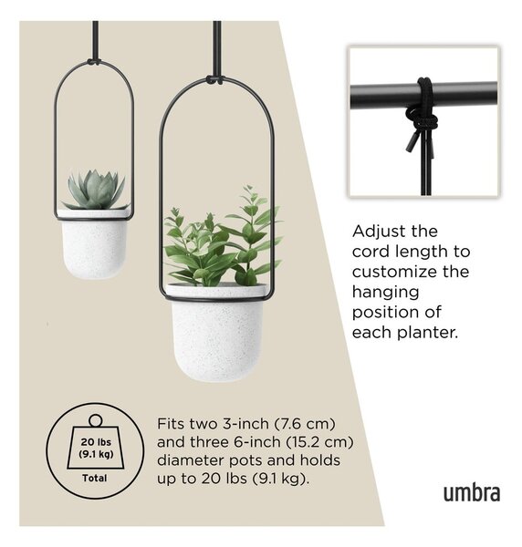 Plastové obaly na květináče v sadě 5 ks na bylinky/závěsné ø 7,5 cm Triflora – Umbra