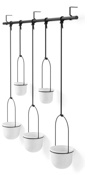 Plastové obaly na květináče v sadě 5 ks na bylinky/závěsné ø 7,5 cm Triflora – Umbra