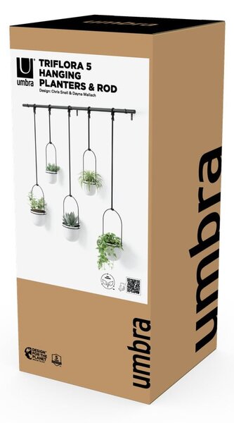 Plastové obaly na květináče v sadě 5 ks na bylinky/závěsné ø 7,5 cm Triflora – Umbra