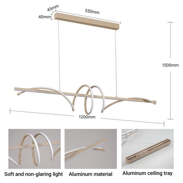 BRILAGI - LED Stmív. lustr na lanku SIGNATURE LED/50W/230V 120 cm béžová + DO