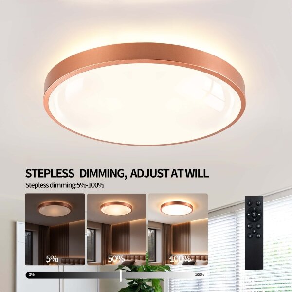 BRILAGI - LED Stmív. svítidlo GLASS POOL DOUBLE LED/60W/230V 50 cm měděná + DO