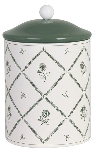 Plechová dóza Lovisa Green/White 15 cm