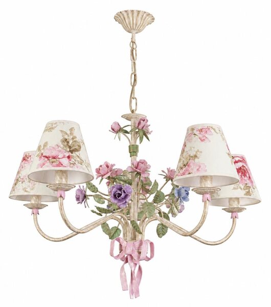 BRILAGI - Lustr na řetězu ROMANCE 5xE14/40W/230V pestrobarená/béžová/patina