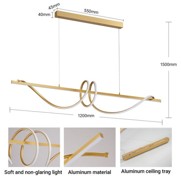 BRILAGI - LED Stmív. lustr na lanku SIGNATURE LED/50W/230V 120 cm zlatá + DO