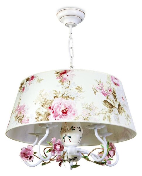 BRILAGI - Lustr na řetězu FLORENCE 5xE14/40W/230V bílá/růžová