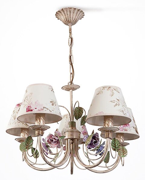 BRILAGI - Lustr na řetězu CAMELLIA 5xE14/40W/230V pestrobarená/béžová/patina