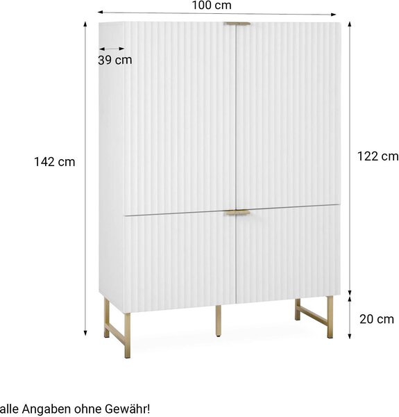 Homestyle4u 2424, komoda s 10 uzavřenými přihrádkami, bílé dřevo