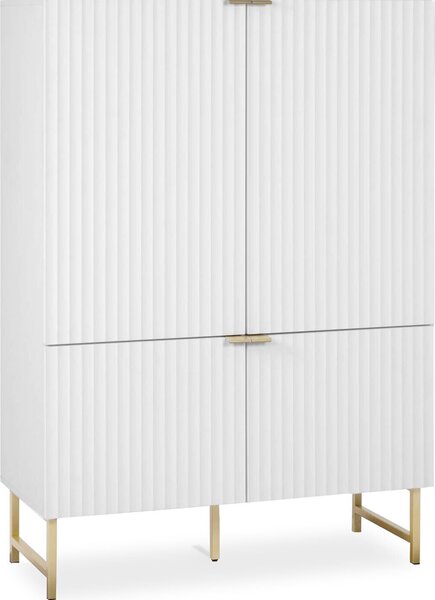 Homestyle4u 2424, komoda s 10 uzavřenými přihrádkami, bílé dřevo