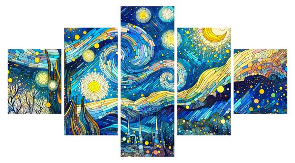 Obraz - Mozaika hvězdné noci (125x70 cm)