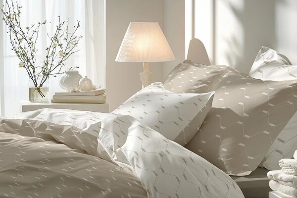 Florella Povlečení Renforcé Bonia Beige Rozměr: 70x90 + 140x200 cm