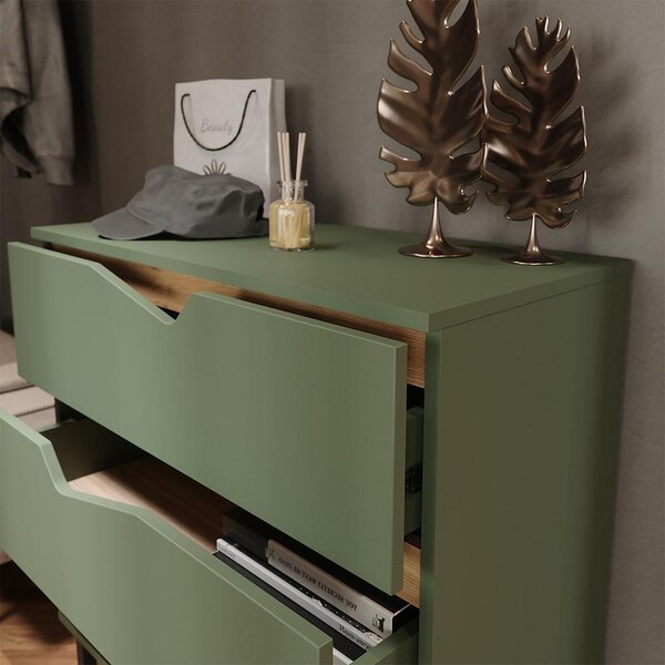 Kredenc Vicco Marelle Zelená/umělecká 80 x 81.2 cm se 3 zásuvkami, Model 57844