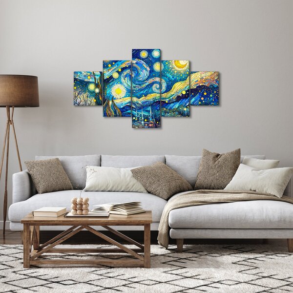 Obraz - Mozaika hvězdné noci (125x70 cm)