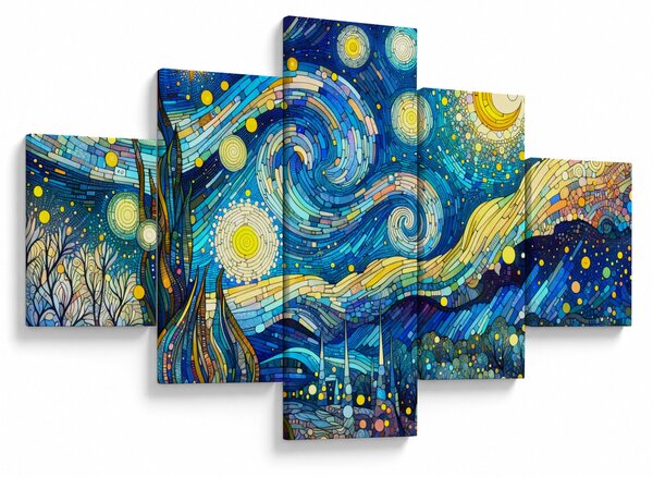Obraz - Mozaika hvězdné noci (125x70 cm)