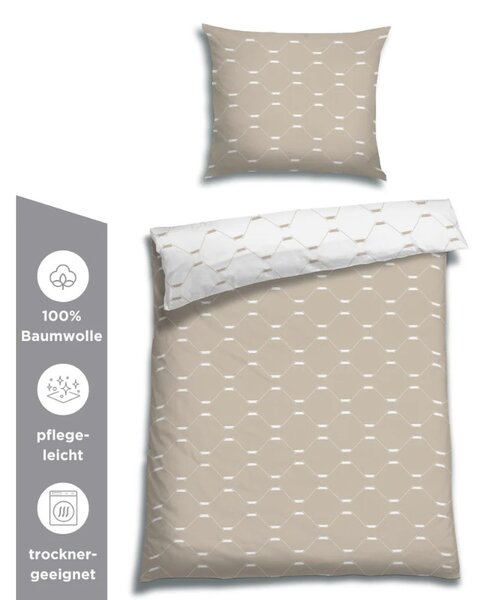 Florella Povlečení Renforcé Bonia Beige Rozměr: 70x90 + 140x200 cm