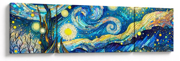 Obraz - Mozaika hvězdné noci (170x50 cm)