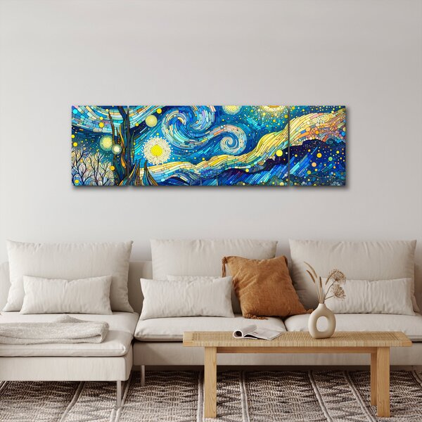 Obraz - Mozaika hvězdné noci (170x50 cm)