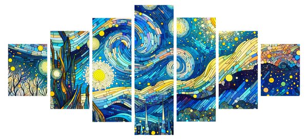 Obraz - Mozaika hvězdné noci (210x100 cm)