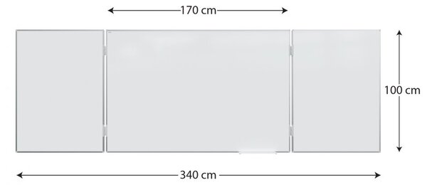 Allboards, Keramická tabule triptych 100x170 / 340 cm, TRB1710P3