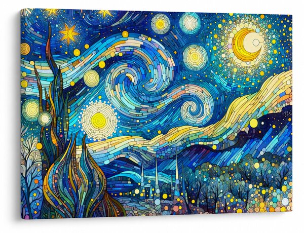 Obraz - Mozaika hvězdné noci (70x50 cm)