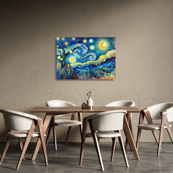 Skleněný obraz - Mozaika hvězdné noci (70x50 cm)