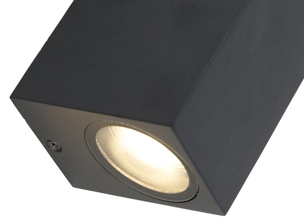 Sada 4 moderních nástěnných lamp černých 2-světlo IP44 - Baleno