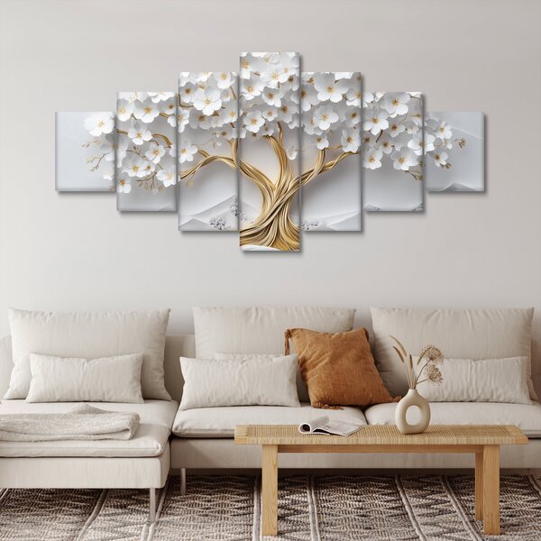 Obraz - 3D elegantní strom života plný květů (210x100 cm)