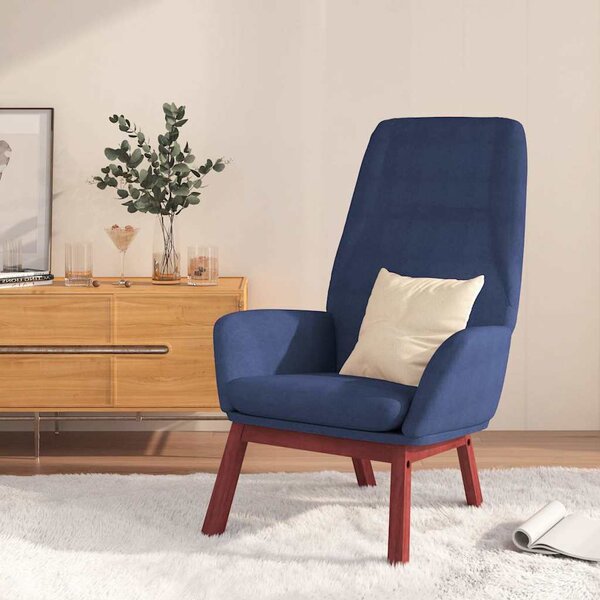Relaxační křeslo modré textil 341387