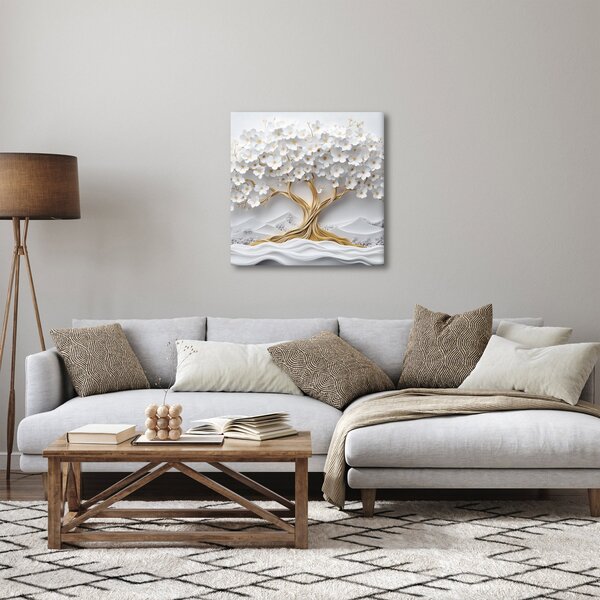 Obraz - 3D elegantní strom života plný květů (30x30 cm)