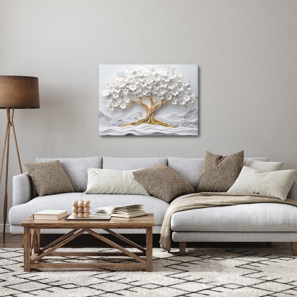 Obraz - 3D elegantní strom života plný květů (70x50 cm)