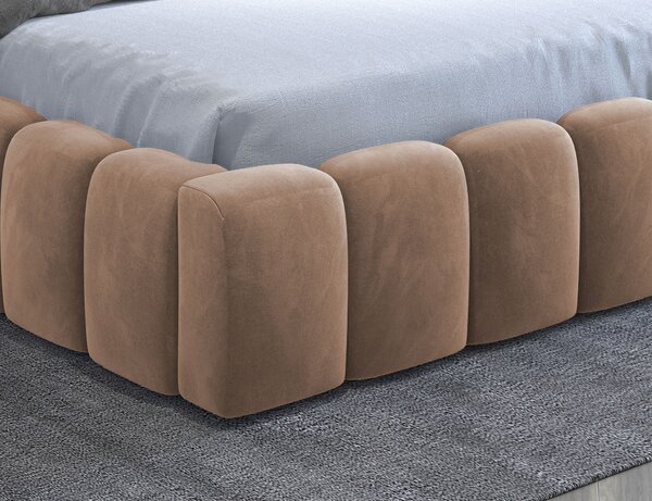 Eltap Čalouněná postel Lamica s úložným prostorem - dřevo Materiál a barva potahu: Monolith 84 - šedá, Rozměr: 180x200