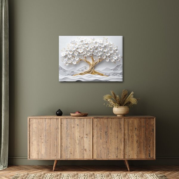 Obraz - 3D elegantní strom života plný květů (70x50 cm)