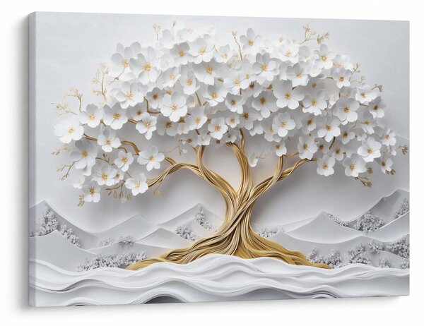 Obraz - 3D elegantní strom života plný květů (70x50 cm)