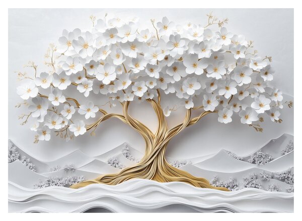 Obraz - 3D elegantní strom života plný květů (70x50 cm)