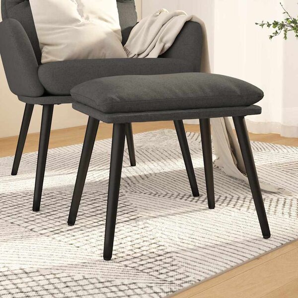 Podnožka tmavě šedá 45 x 29,5 x 35 cm textil 341494