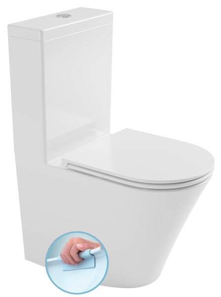 Bruckner Bruckner, DARIO RIMLESS WC kombi mísa s nádržkou, spodní/zadní odpad, bílá, 201.428.4
