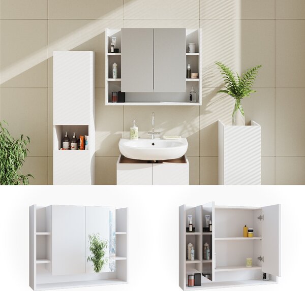 Koupelnová zrcadlová skříňka Vicco Elira Bílá 80.2 x 64 cm, Model 37041