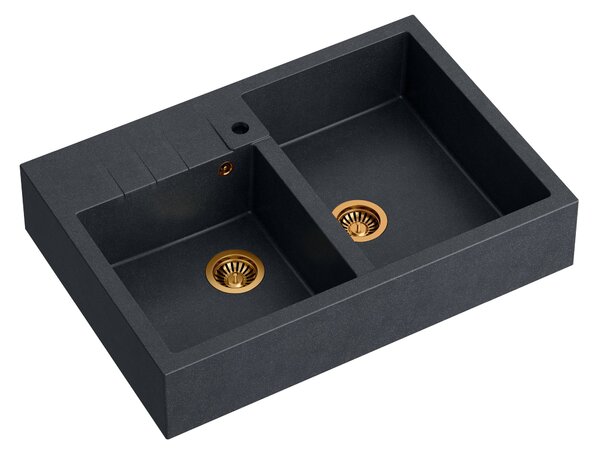 Quadron Bill dřez graniteq 90x62 cm černá HCQB9062U8_PVDC1
