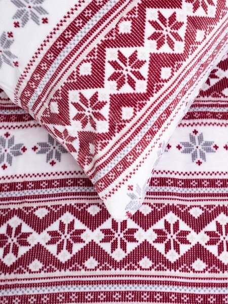 Francouzské povlečení mikroplyš Exclusive – Winter červené