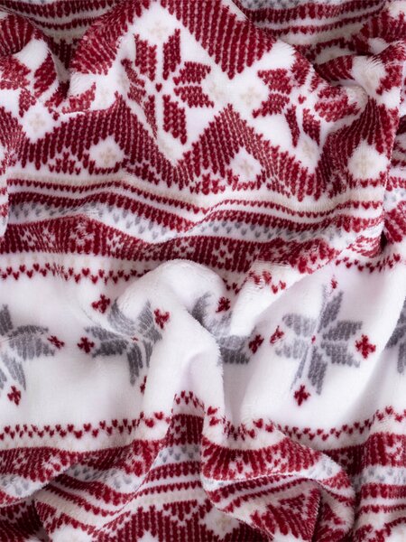 Francouzské povlečení mikroplyš Exclusive – Winter červené