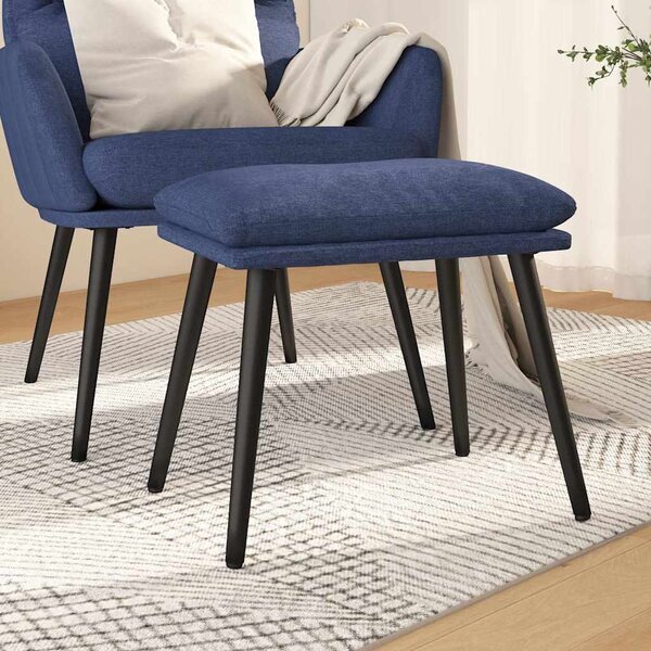Podnožka modrá 45 x 29,5 x 35 cm textil 341497