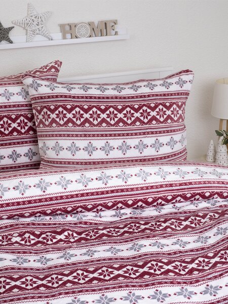 Francouzské povlečení mikroplyš Exclusive – Winter červené