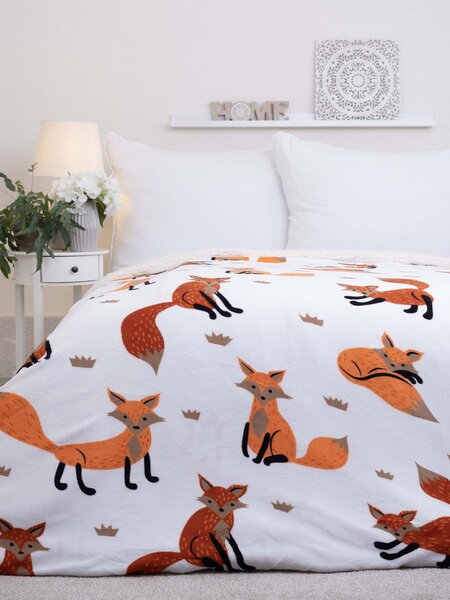 MK Lůžkoviny Beránková deka mikroplyš 220 × 200 cm – Lišky 02