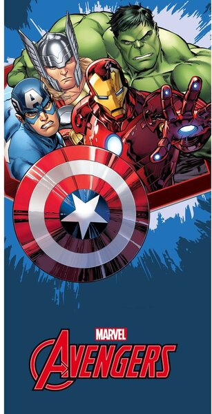 Jerry Fabrics Dětská osuška s potiskem - Avengers blue | 70 x 140 cm