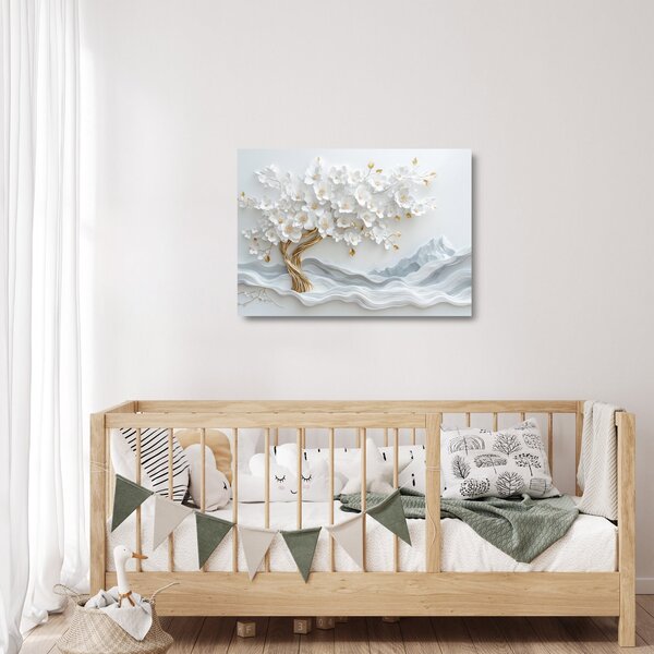 Skleněný obraz - 3D elegantní strom života (70x50 cm)