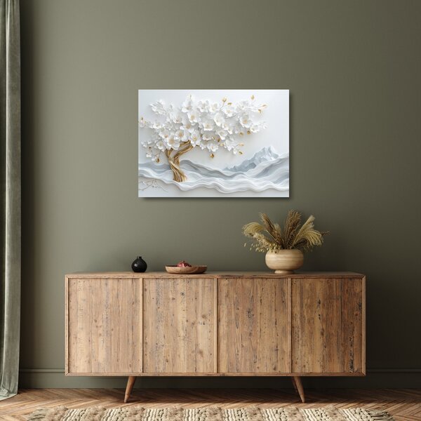 Skleněný obraz - 3D elegantní strom života (70x50 cm)