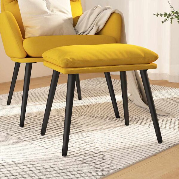Podnožka hořčicově žlutá 45 x 29,5 x 35 cm textil 341500