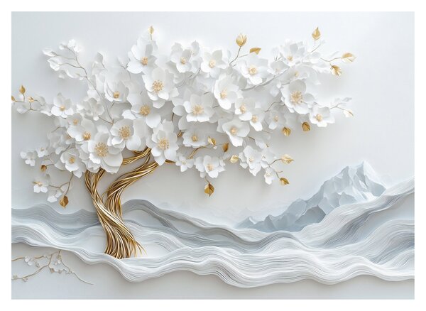 Skleněný obraz - 3D elegantní strom života (70x50 cm)