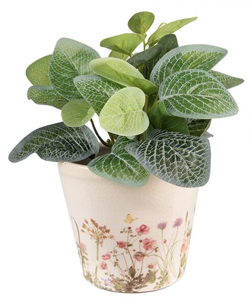 Keramický obal na květináč s lučními květy Flowers of Love S – 12x10 cm