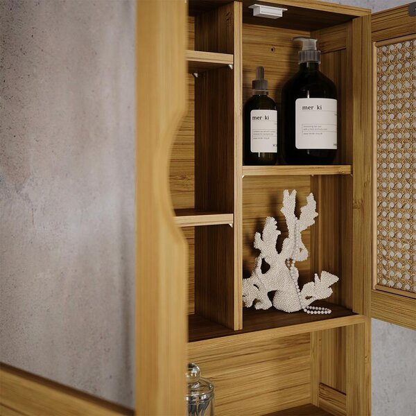 Koupelnová skříňka se zrcadlem Vicco Liora Bambus 56 x 58 cm se zrcadlem, Model 51648